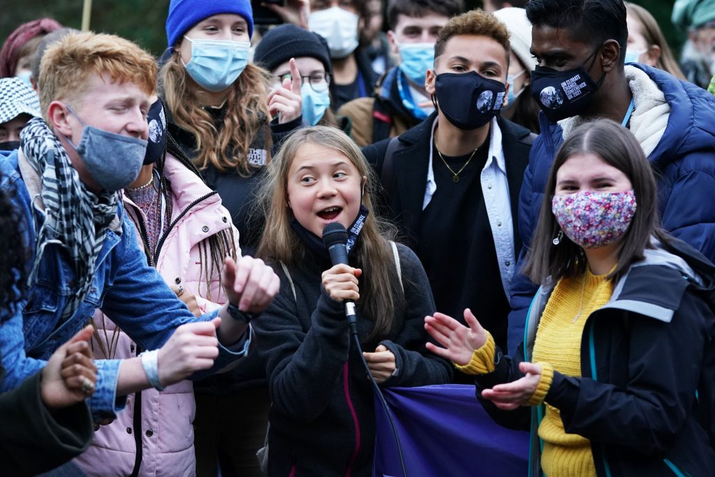 COP26 in Glasgow Greta Thunberg and crowd