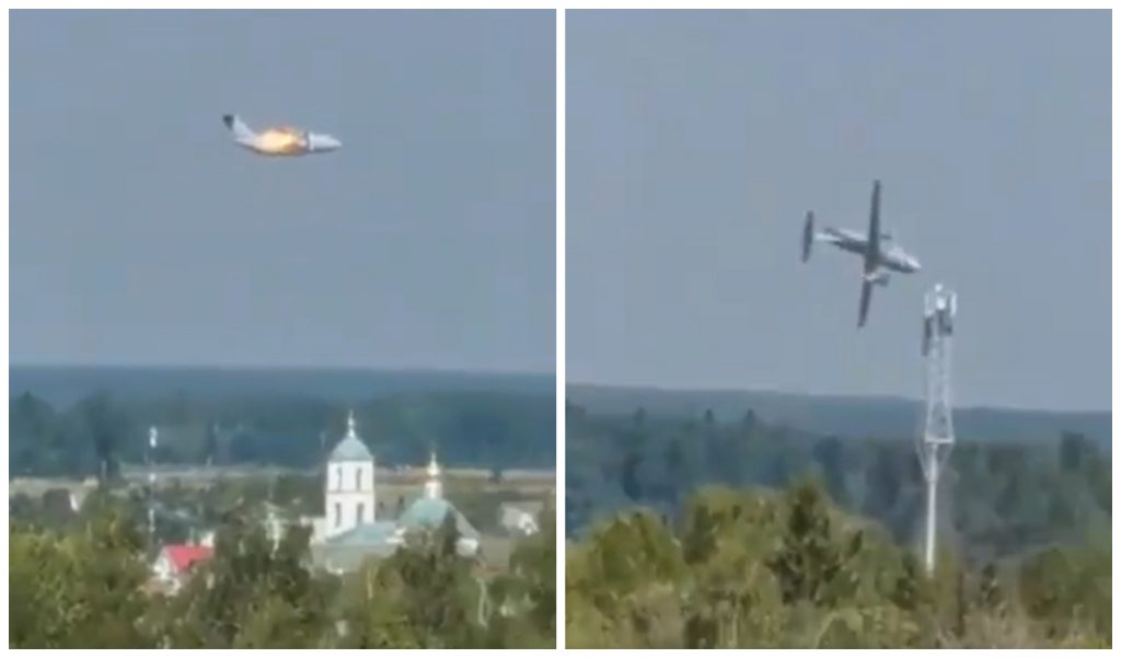 Un localnic a surprins momentul prăbușirii avionului.