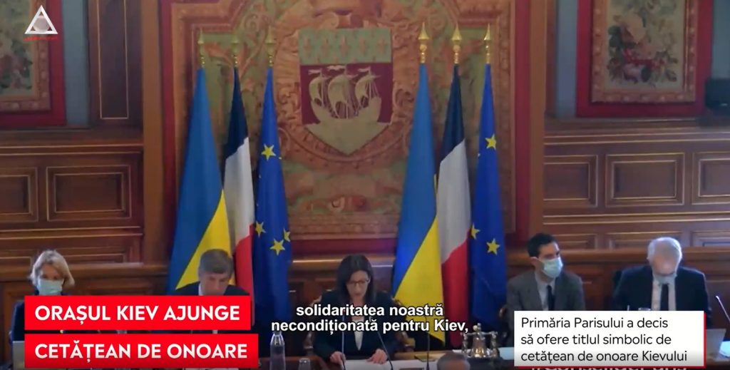 Primăria Parisului a acordat Kievului titlul simbolic de cetățean de onoare al orașului